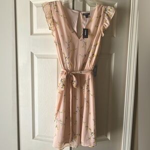 Express Blush Floral Midi Dress